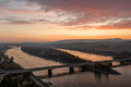 Árpád Bridge and Margaret Island at sunset #3458