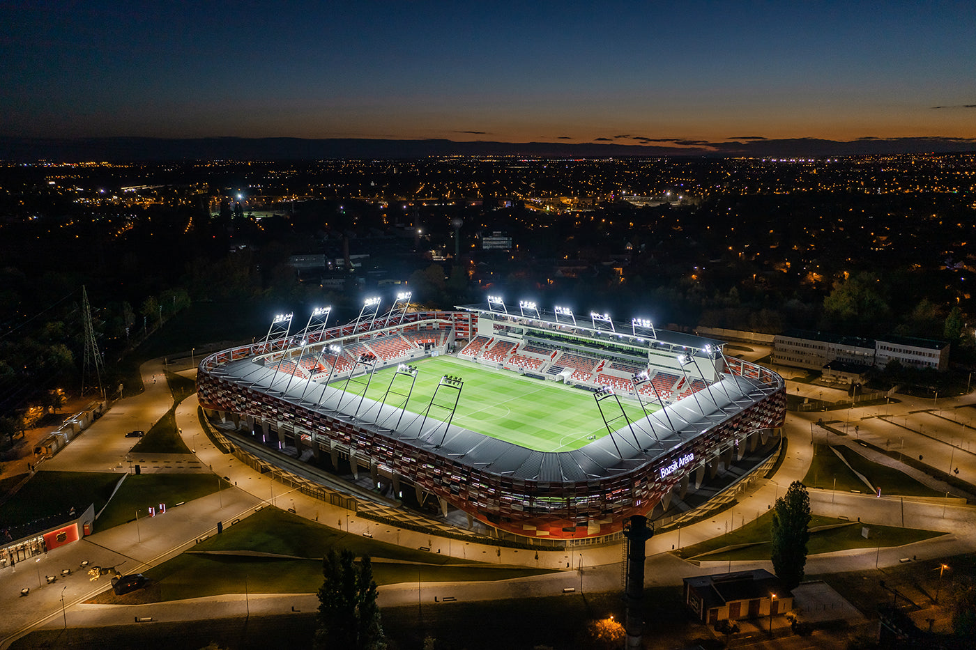 Bozsik Stadium with drone #3473