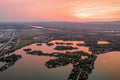 Pebble Lake from above at sunset #3476