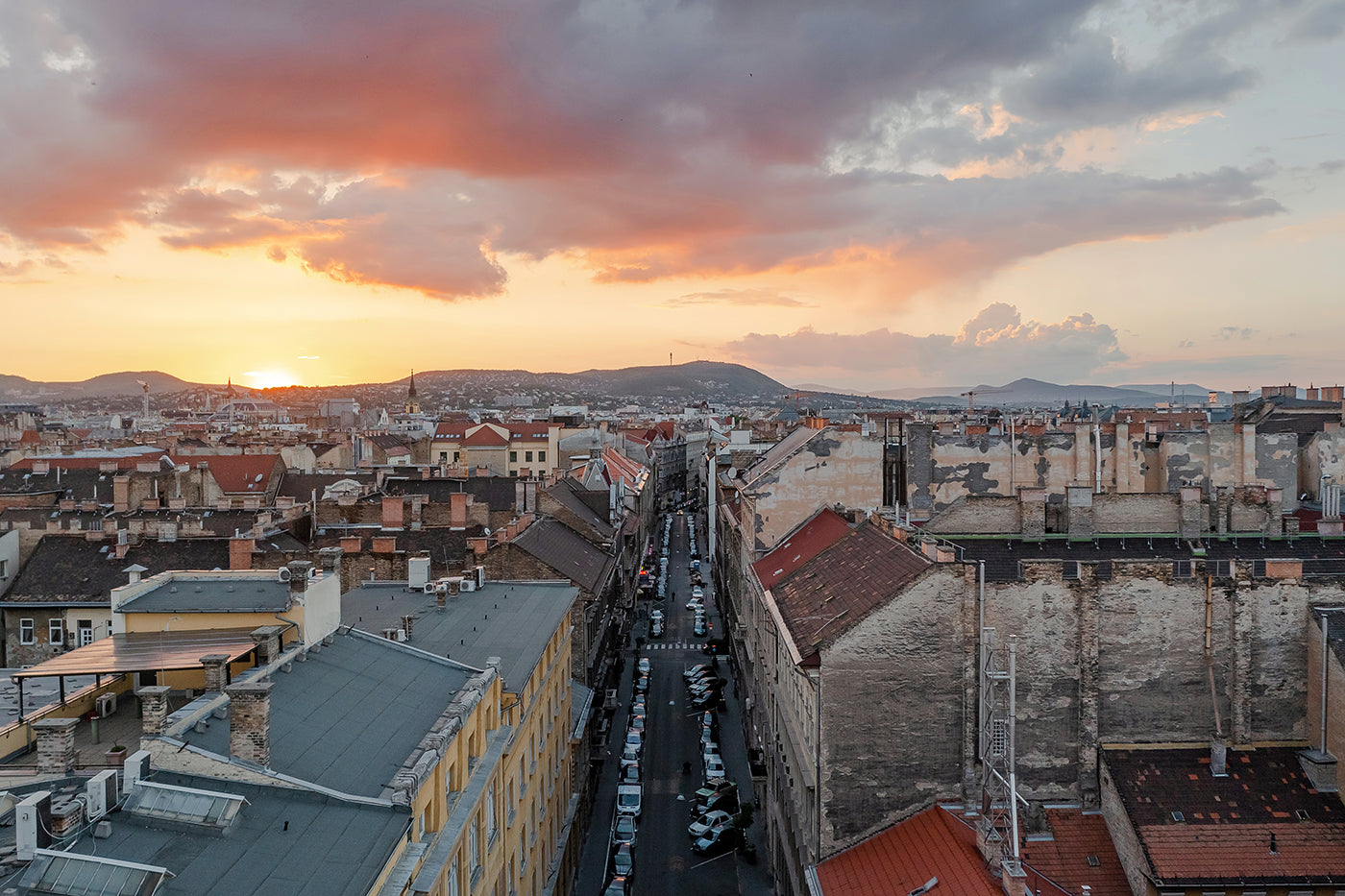 Kertész Street and its surroundings at sunset #3479