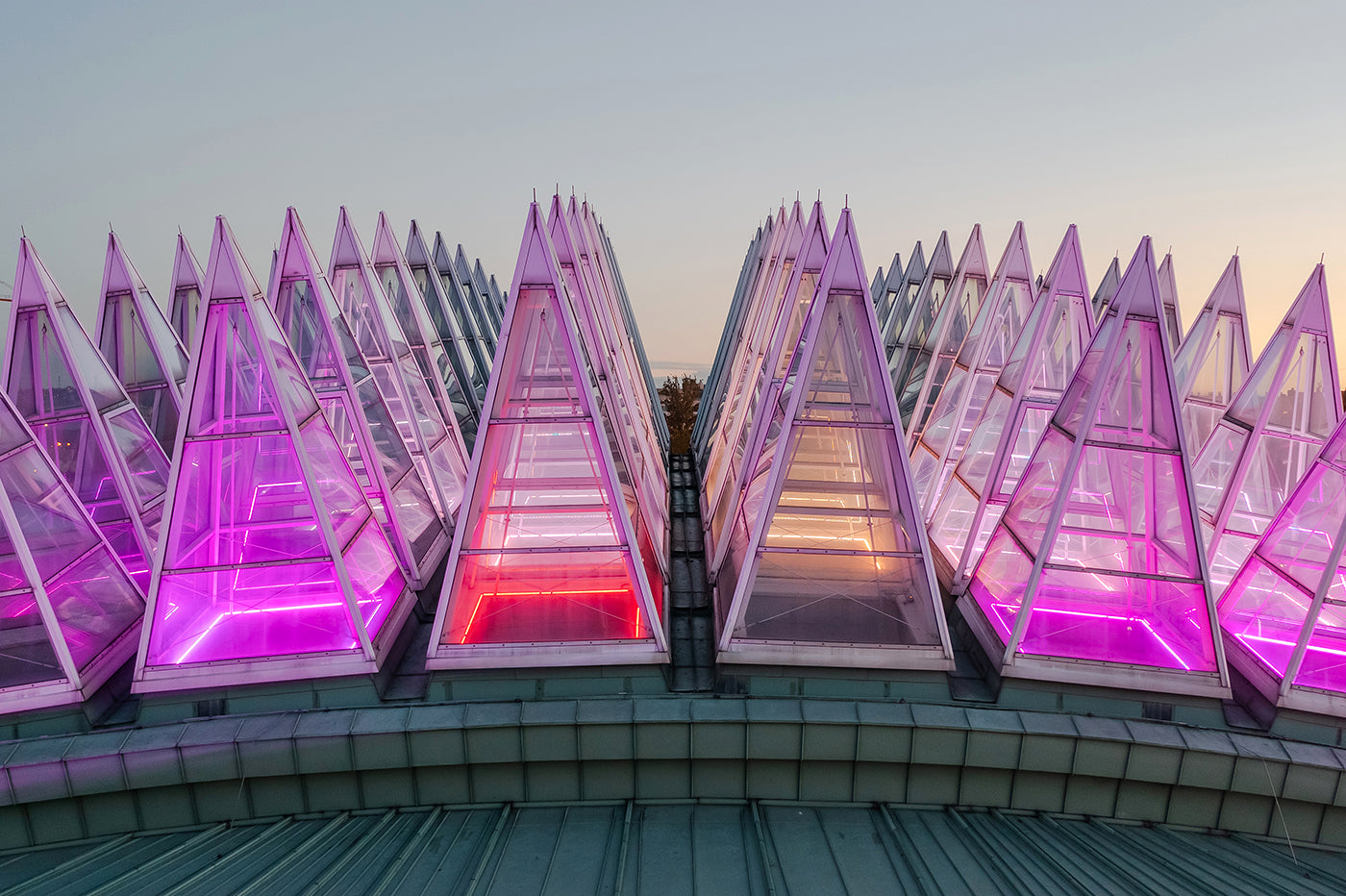 Spike Hall at night with drone #3487