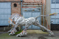 Sculptures by Miklós Szőke Gábor in front of his studio #3565