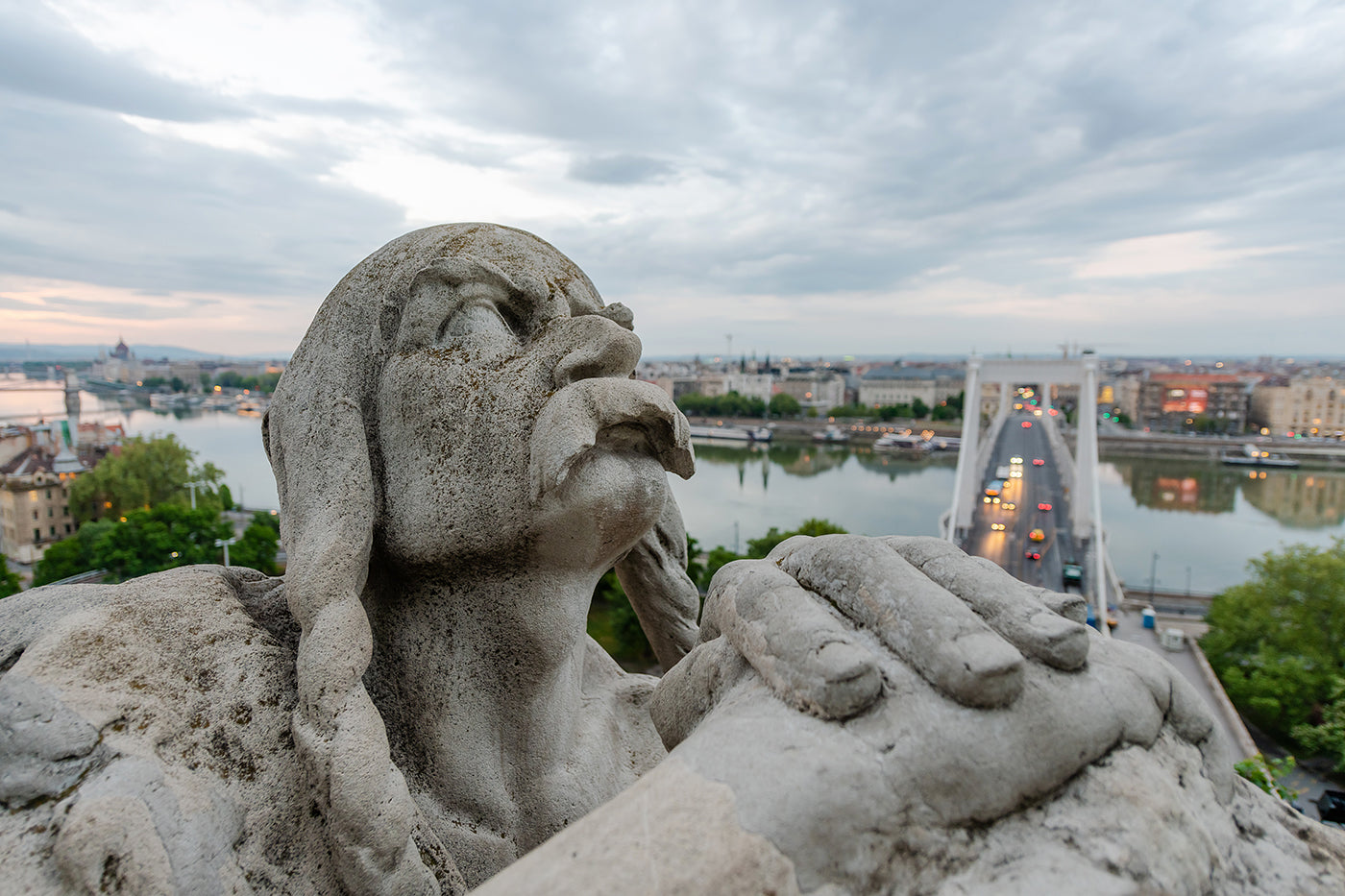 Gellért statue pagan and Budapest skyline #3608