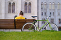 Cyclist resting on Kossuth Square #3714