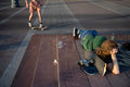 Broken skateboard at Fővám square #4162