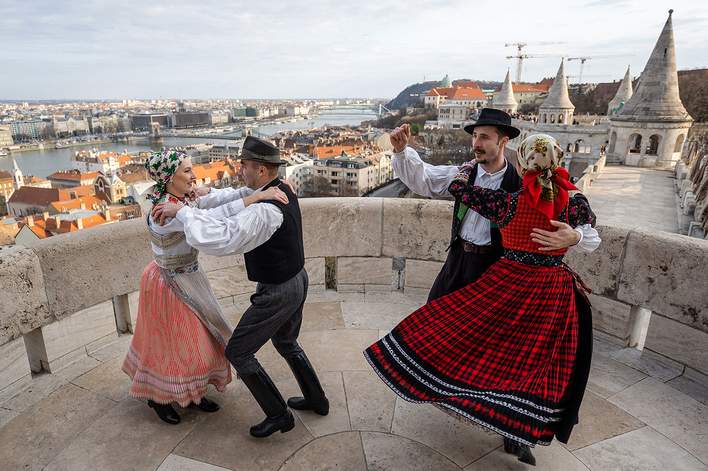 Dancers in folk costumes at Fisherman's Bastion #4244