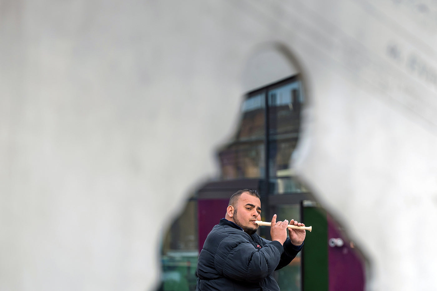 Flute player on Széll Kálmán Square #4336