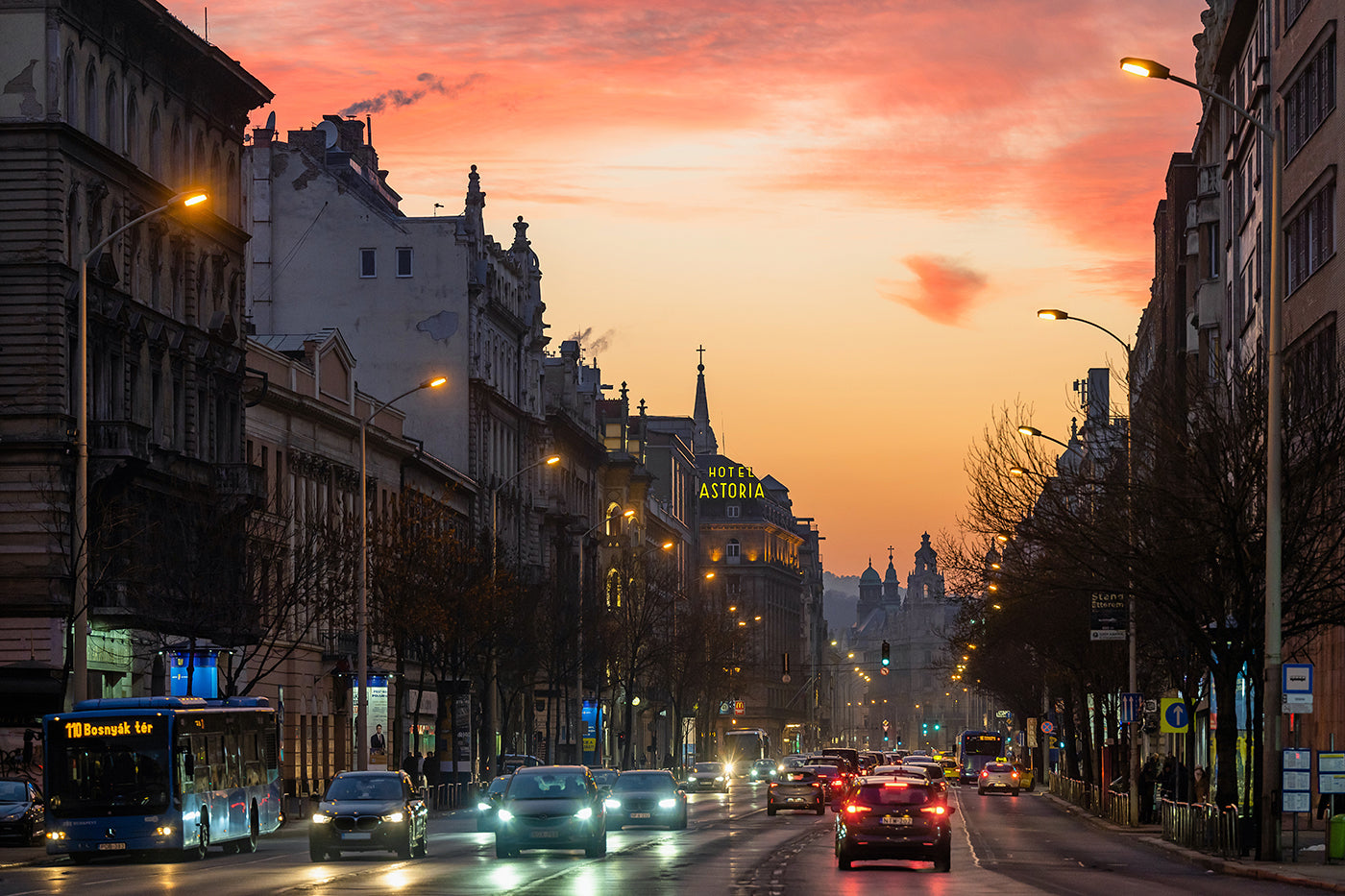Rákóczi Street at sunset #4367