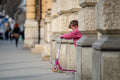 Little girl with scooter on Andrássy Avenue #4374