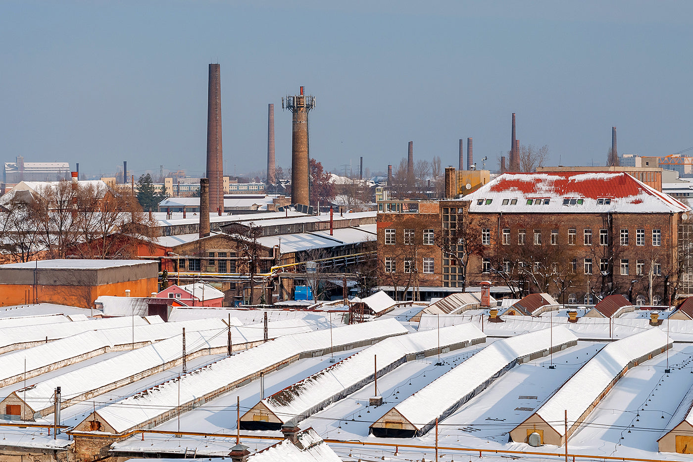 Snowy landscape of Csepel Works #4522