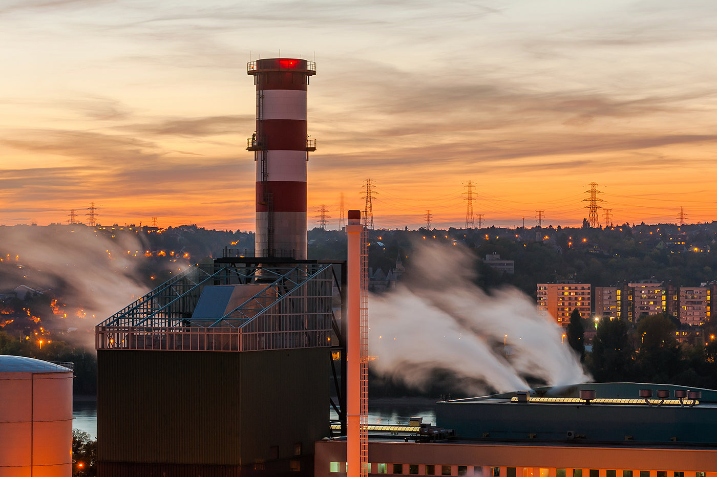 Csepel Thermal Power Plant at sunset #4565