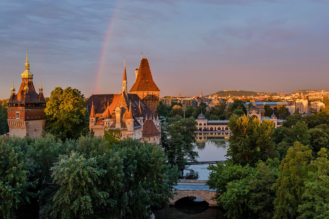 Vajdahunyad Castle and Artificial Ice with Drone #4590