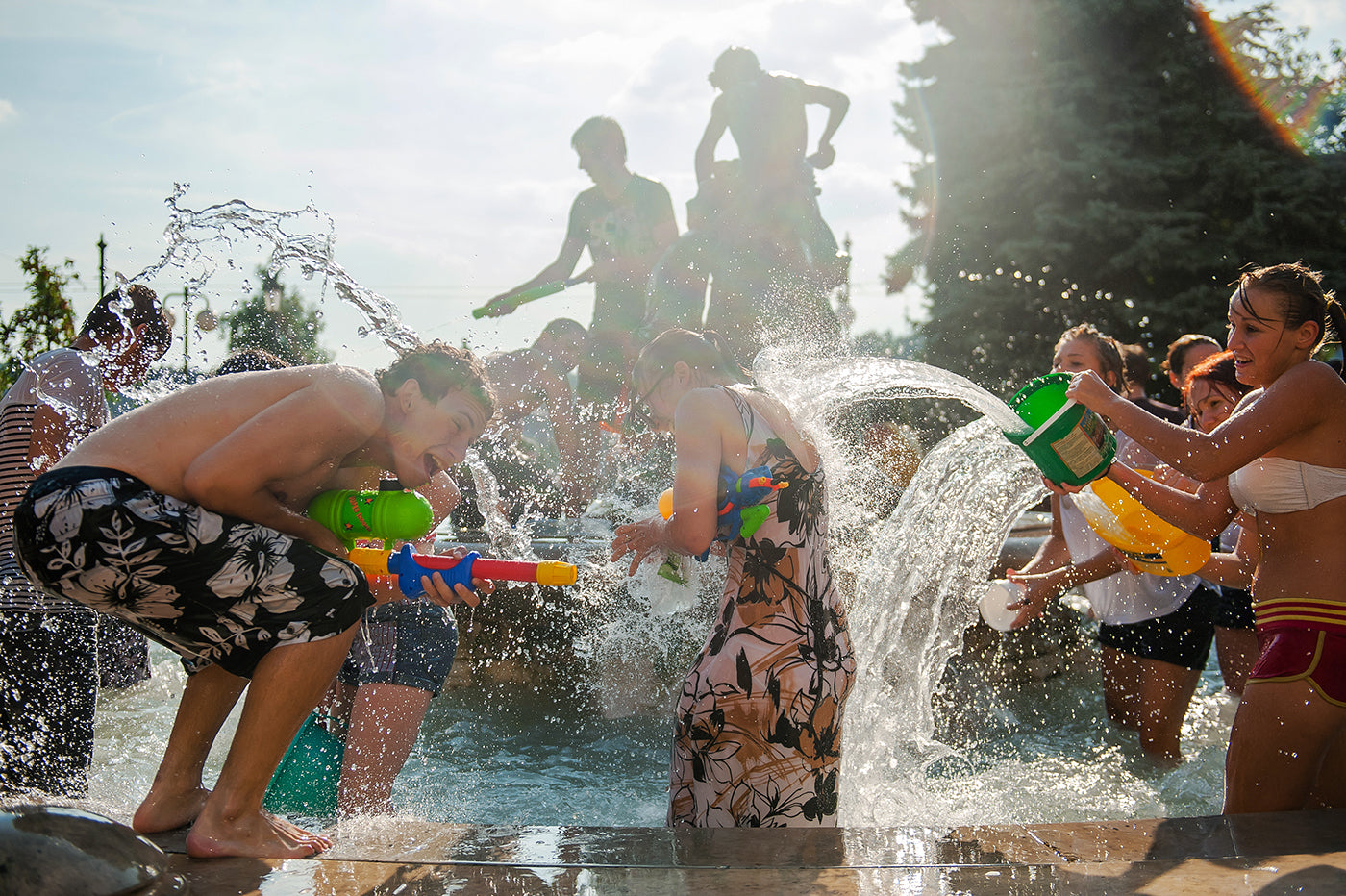 Water fight at Vigadó Square #4657