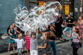 Blowing bubbles in the city center #4659