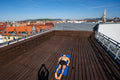 Sunbathing on the roof of Dean's College #4688