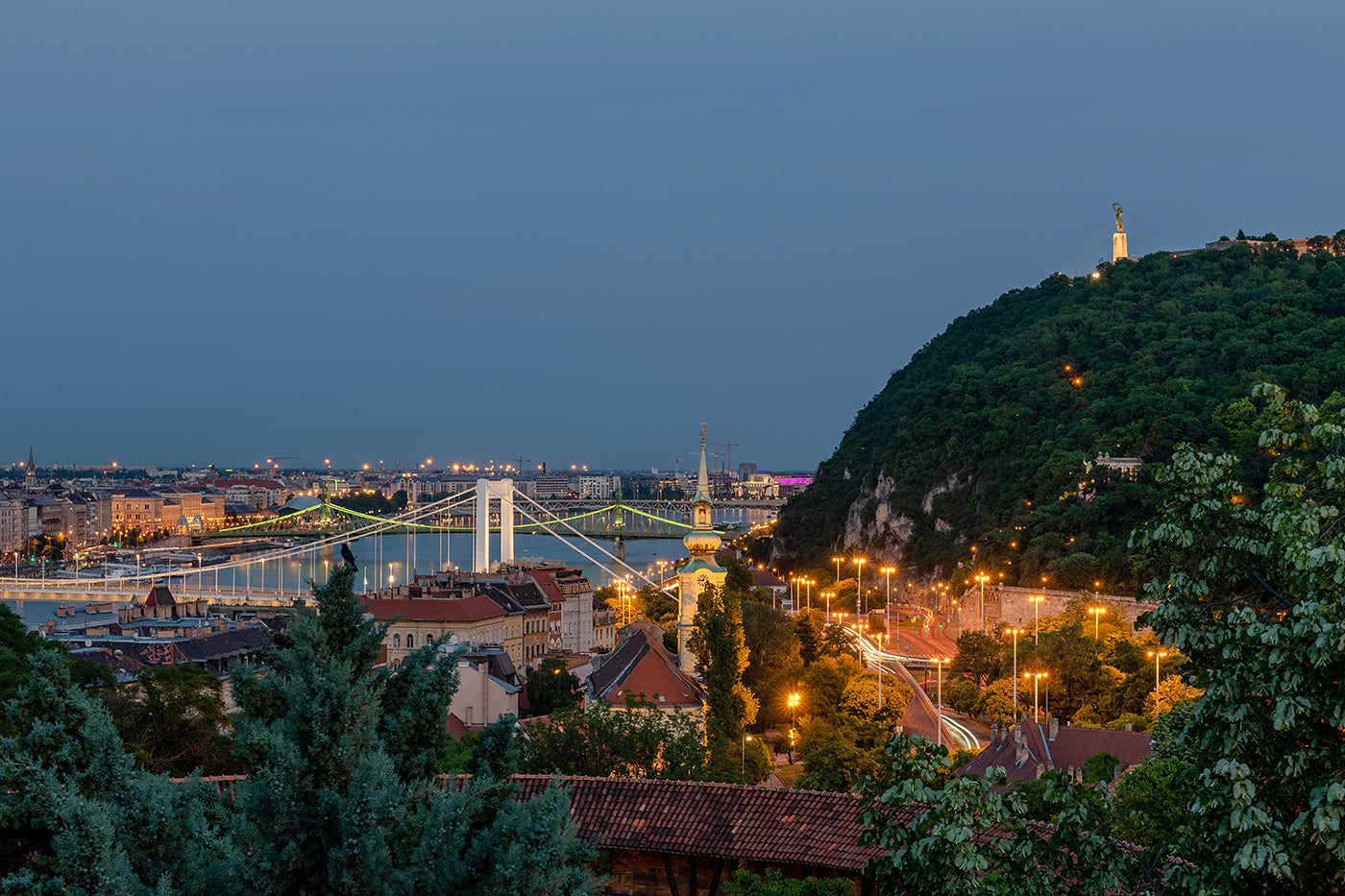 Budapest látképe a Várból kék órában #4822