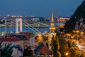 Budapest látképe a Várból kék órában #4823
