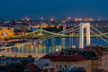 Budapest skyline from the Castle at blue hour #4825