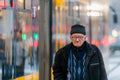 Winter scene at a tram stop #5210
