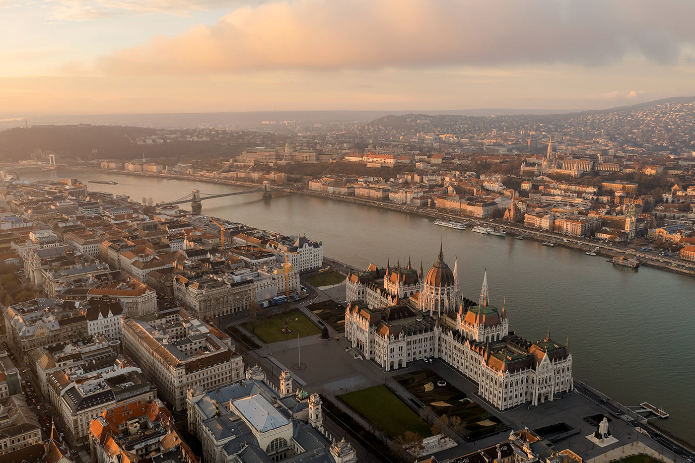 Parliament from a bird's eye view at sunrise #5507