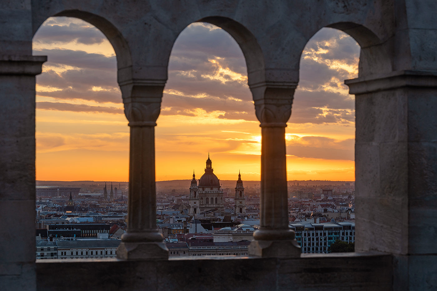 Basilica at dawn from the Fisherman's Bastion #5787