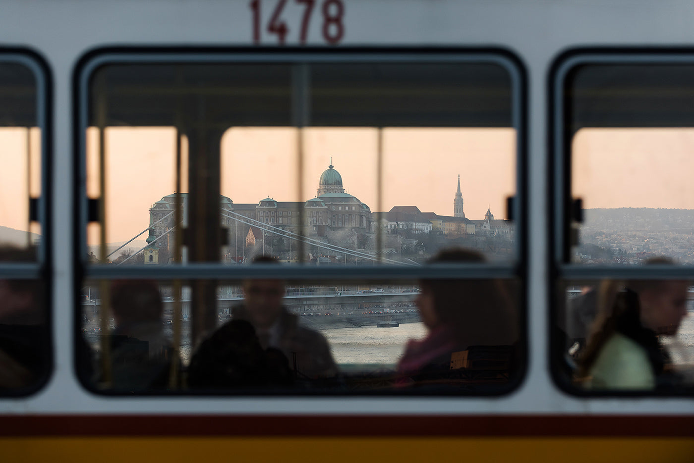 Budapest skyline through the windows of a tram #5858