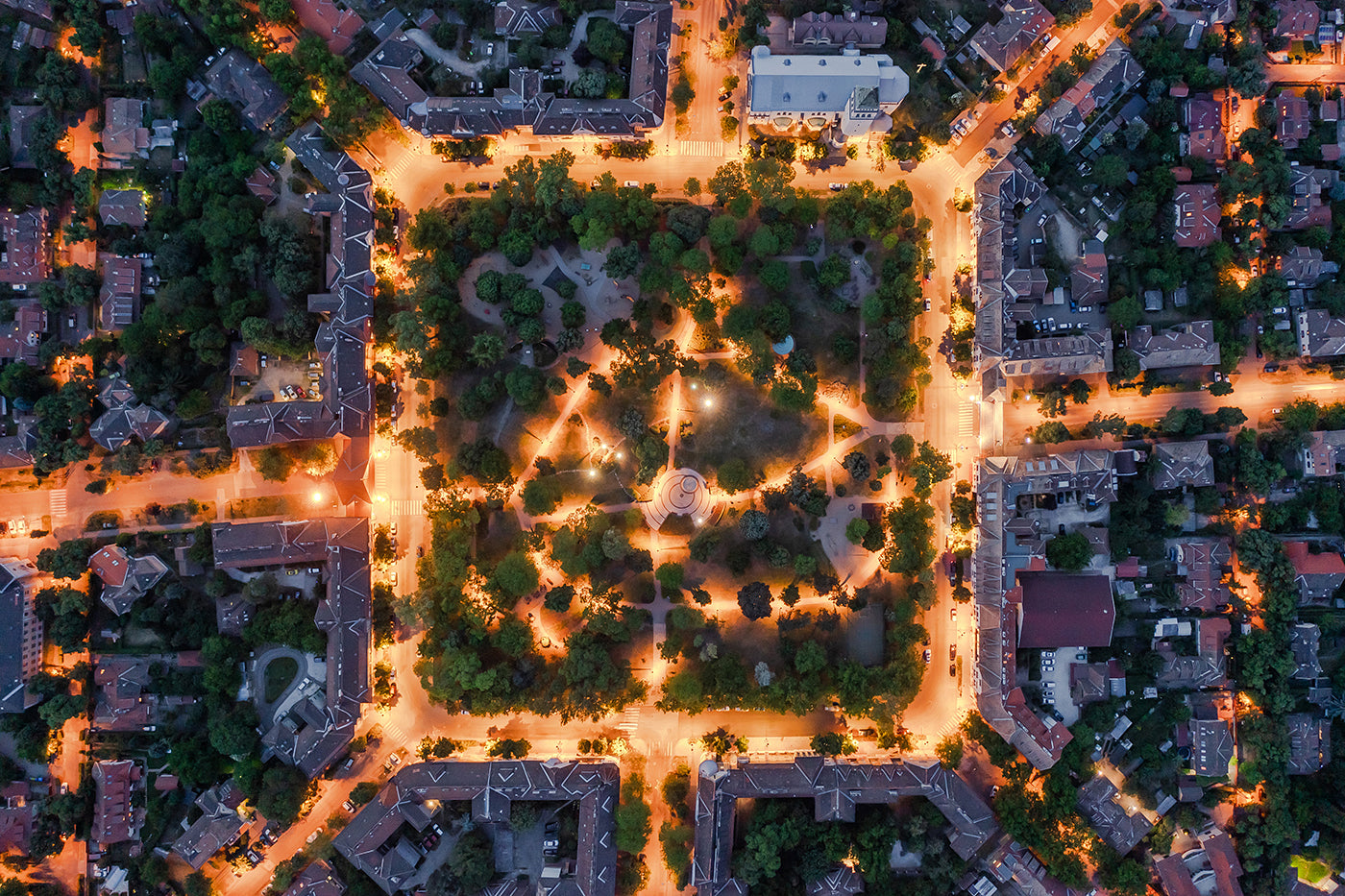 Budapest – Kós Károly Square from a bird's eye view | Fine Art giclée photo print and wall art