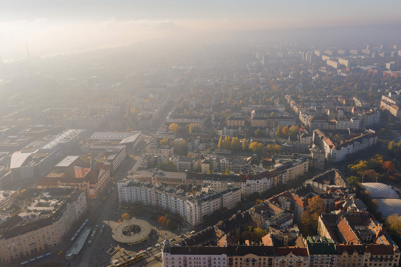 Zsigmond Móricz circular square from a bird's eye view #6331