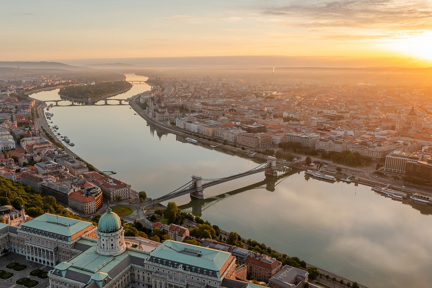 View of Budapest at sunrise from the Castle #6351
