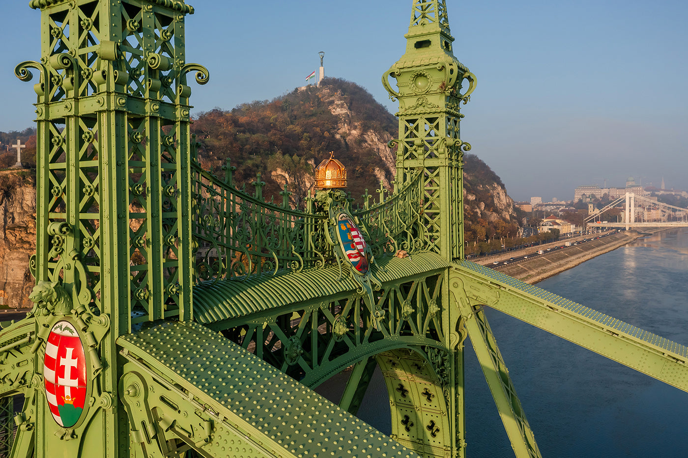 Liberty Bridge with drone #6380