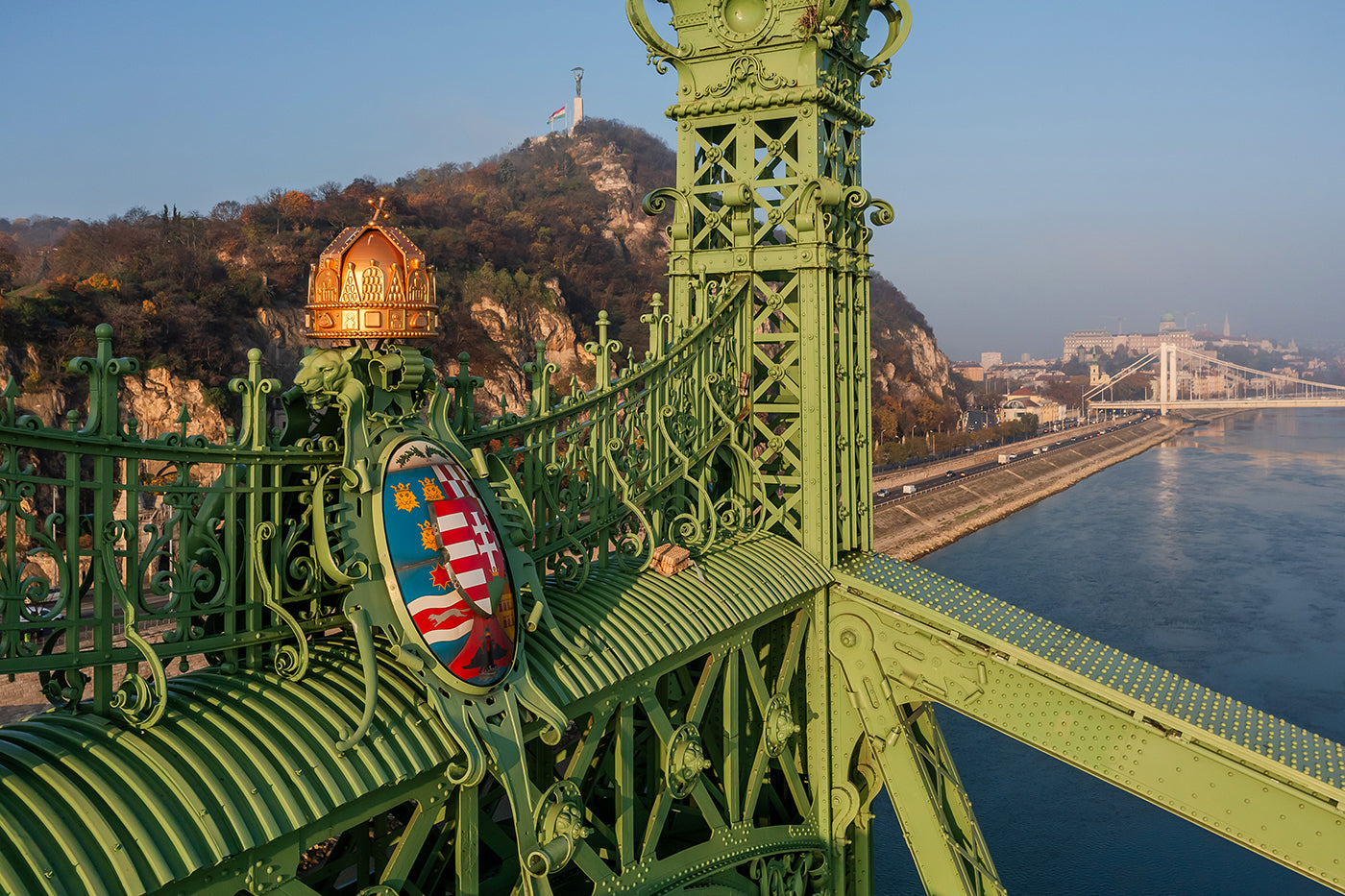 Liberty Bridge with drone #6382