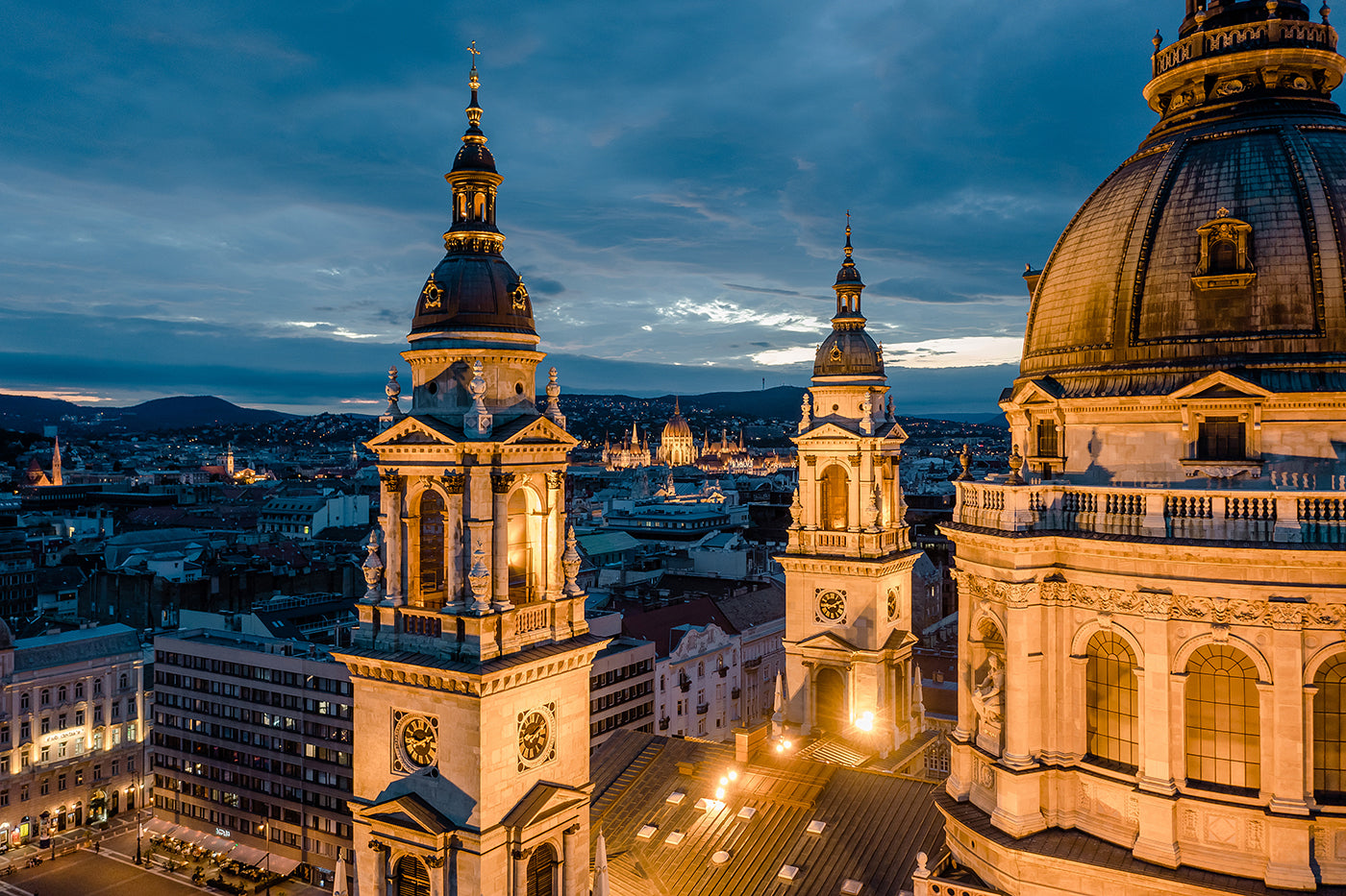 Basilica with drone at blue hour #6396