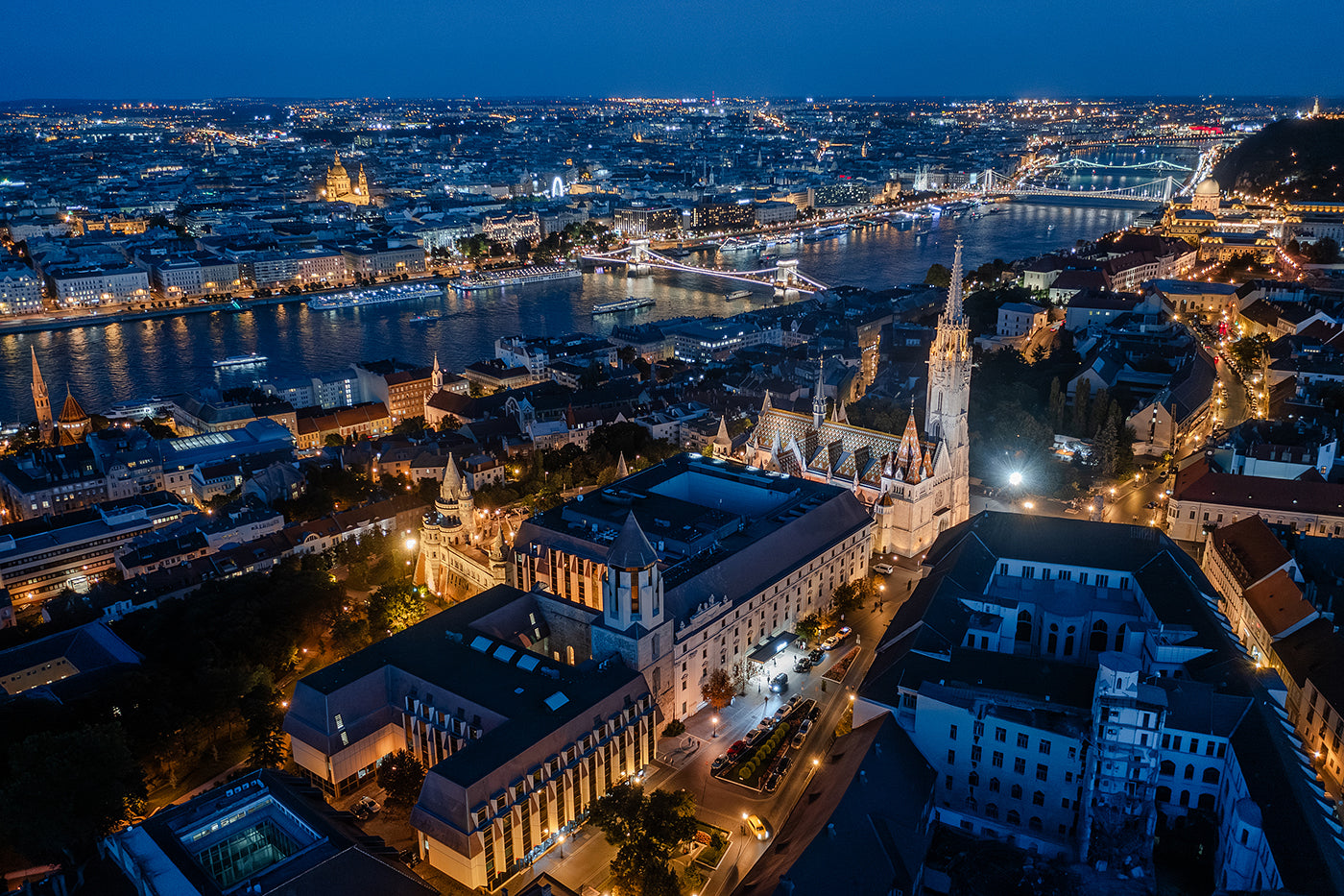 Buda Castle District from above at night #6476