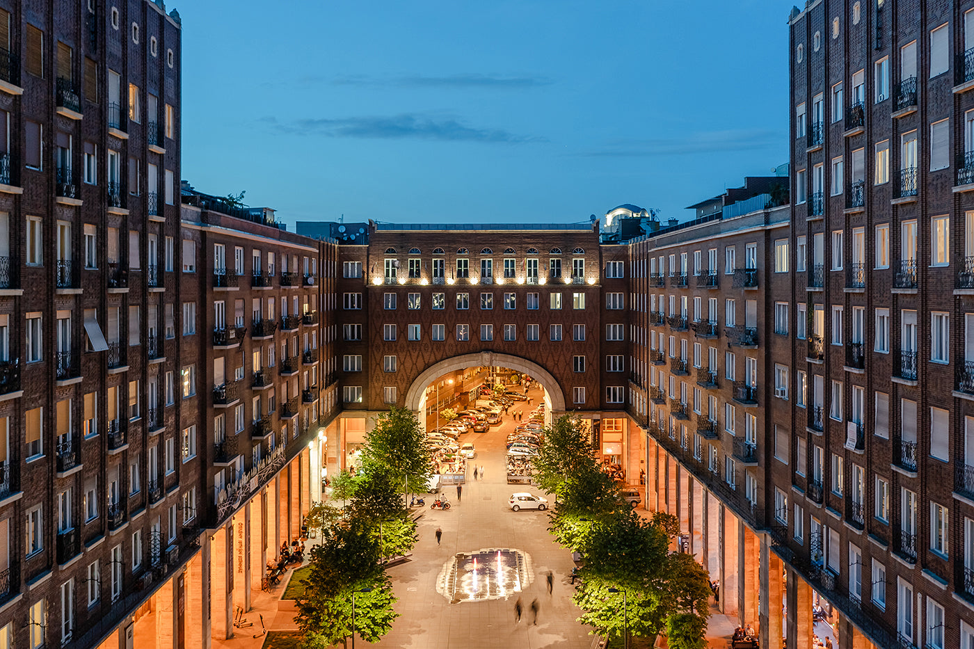 Madách Square at night with drone #6480