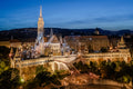 Matthias Church at night with drone #6484