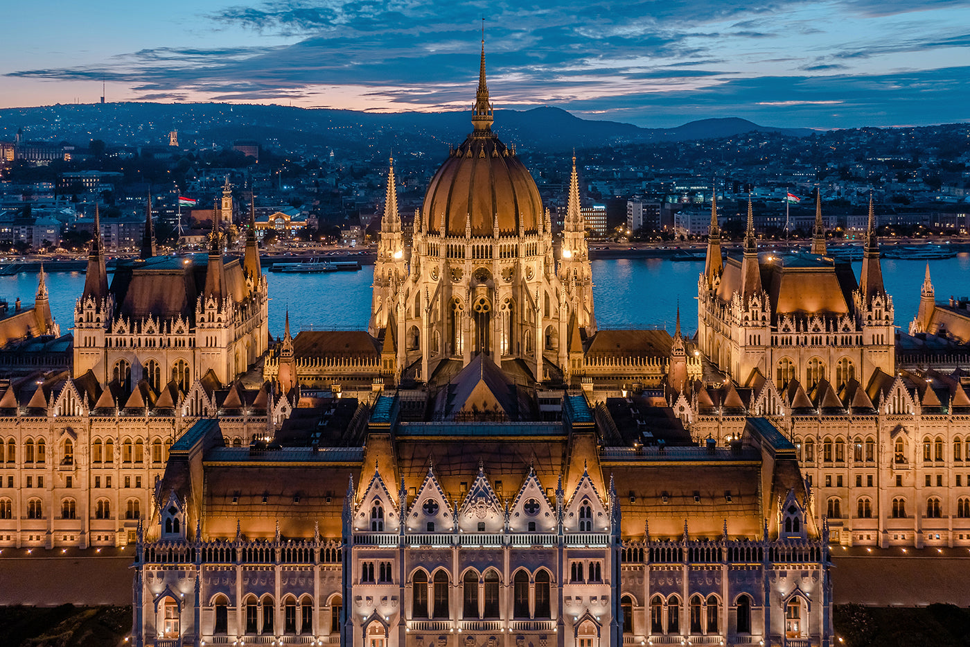 Parliament at night with drone #6497