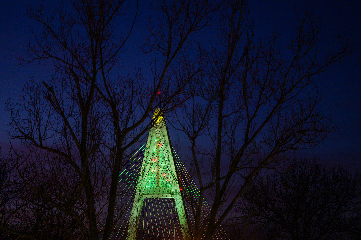 Christmas decoration lighting of Megyeri Bridge #6581