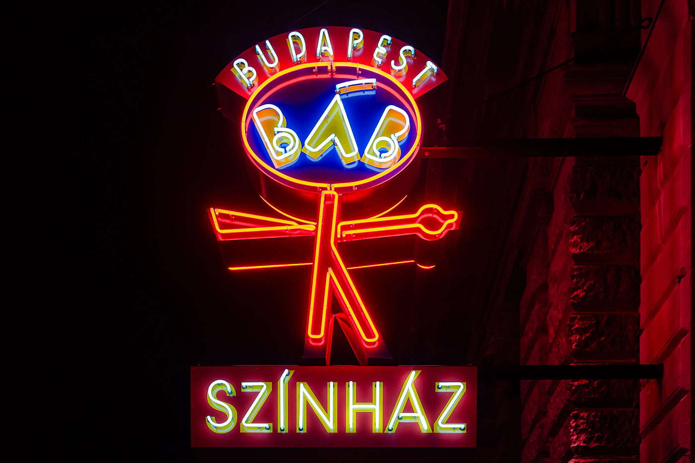 Budapest Puppet Theatre neon sign #6680