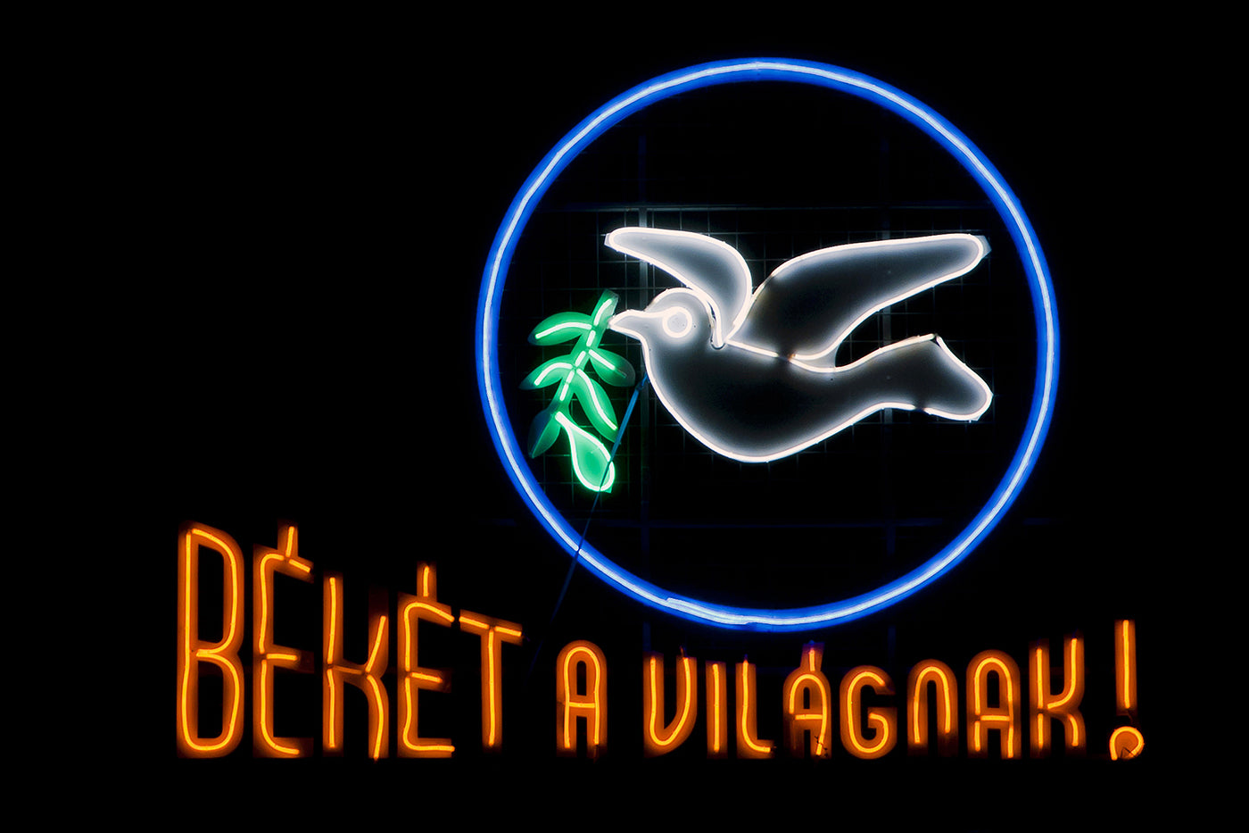 Bek to the world! neon sign at Sziget Festival #6684