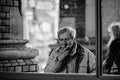 Man smoking at the Central Market Hall #6707