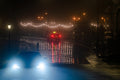 Misty, evening lights at the Castle Garden Casino #6832
