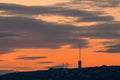 Széchenyi Mountain transmission tower at sunset #7145