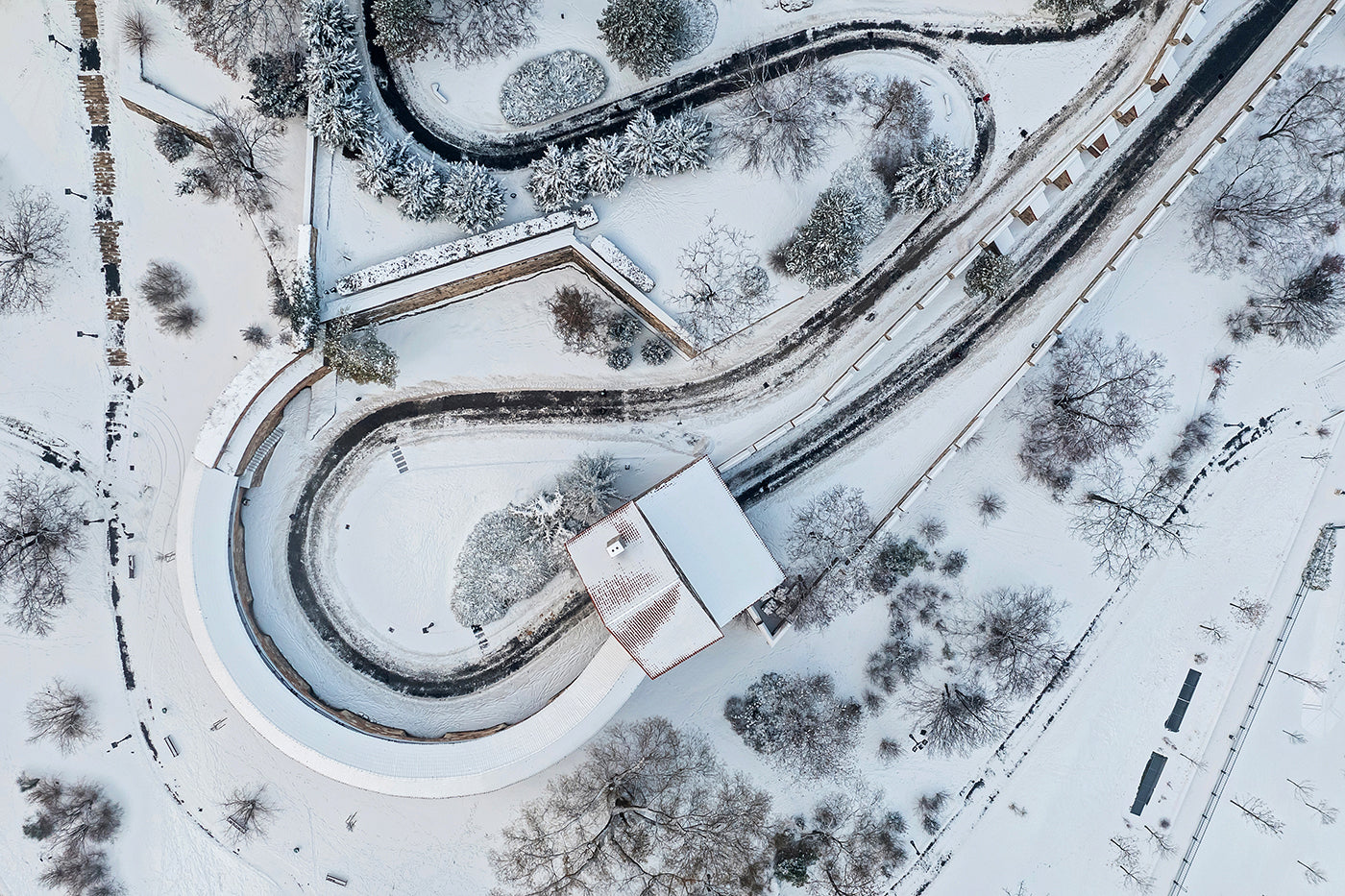 The snowy Buda Castle from above #7230