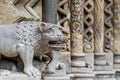 Lion statue at the entrance to the Jáki Chapel #7253