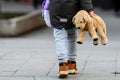 Plush dog on Erzsébet Square #7273