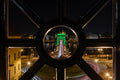 Chain Bridge in green lights from the top of the Tunnel #7295