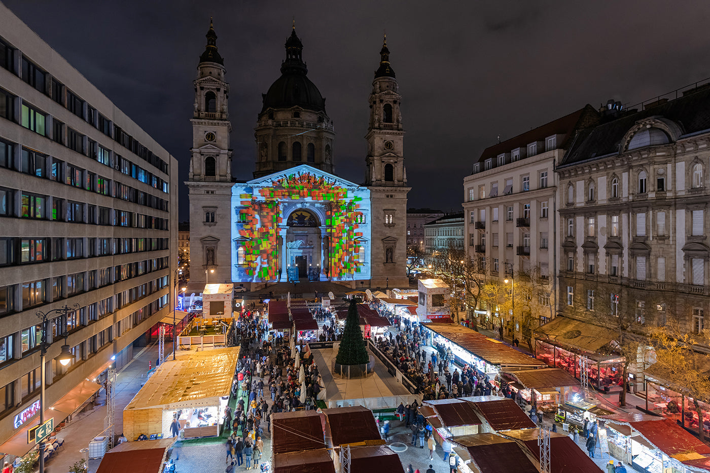 Christmas light painting at the Basilica #7781