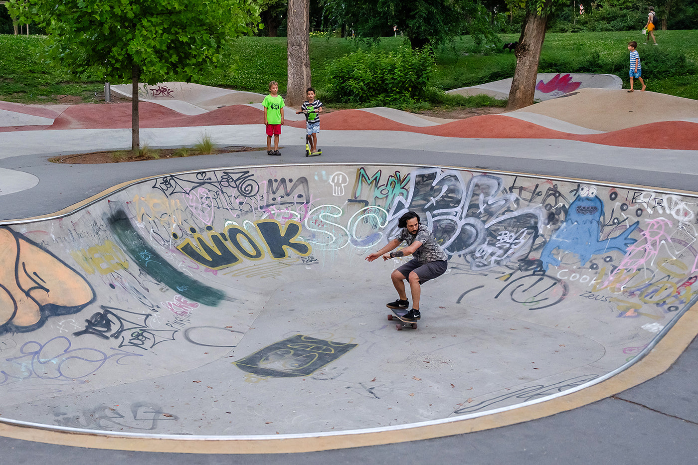 Skateboarding in the City Park #8395