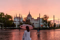 Parliament from Kossuth Square at sunset #8578