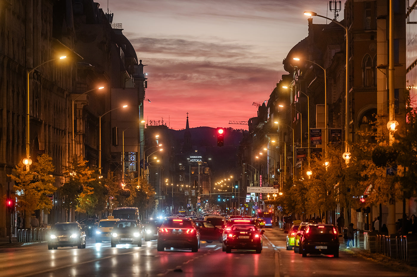 Rákóczi Street at sunset #8908